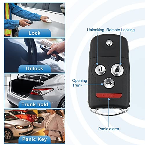 4 Button Car Flip Keyless Entry Remote Control Replacement Key Fob Proximity