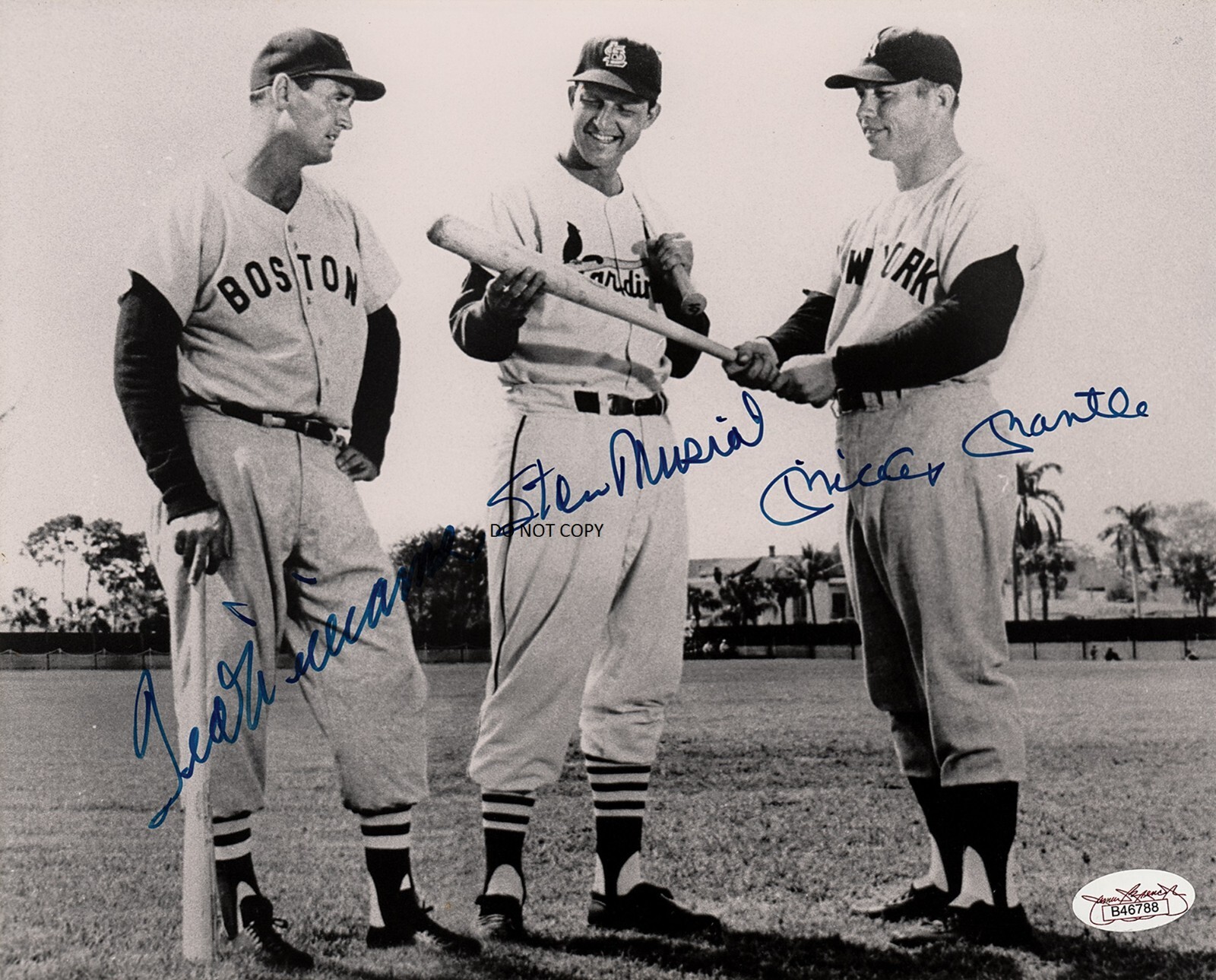 MICKEY MANTLE & TED WILLIAMS & STAN MUSIAL Autographed 8x10 Reprint Photo!!