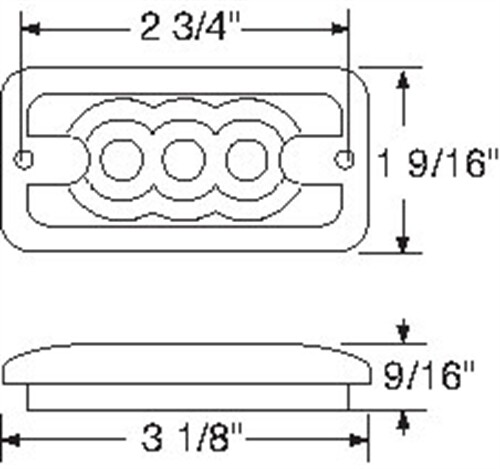 3 LED Clearance Marker Light - Amber LED/Amber Lens