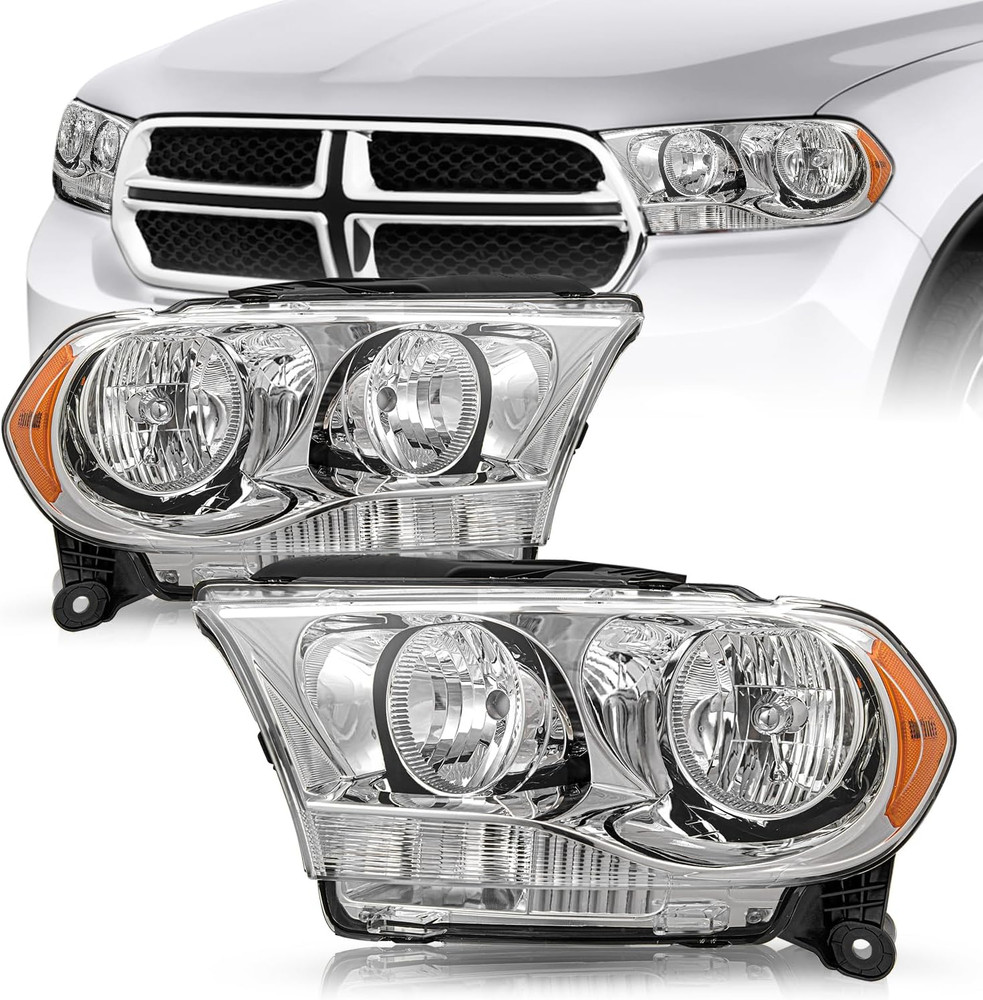 Halogen Headlight Assembly W/O HID Compatible with 2011 2012 2013 Dodge Durango