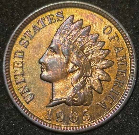 1905 Indian Head Cent - MINT STATE UNCIRCULATED - MASSIVE TONING!