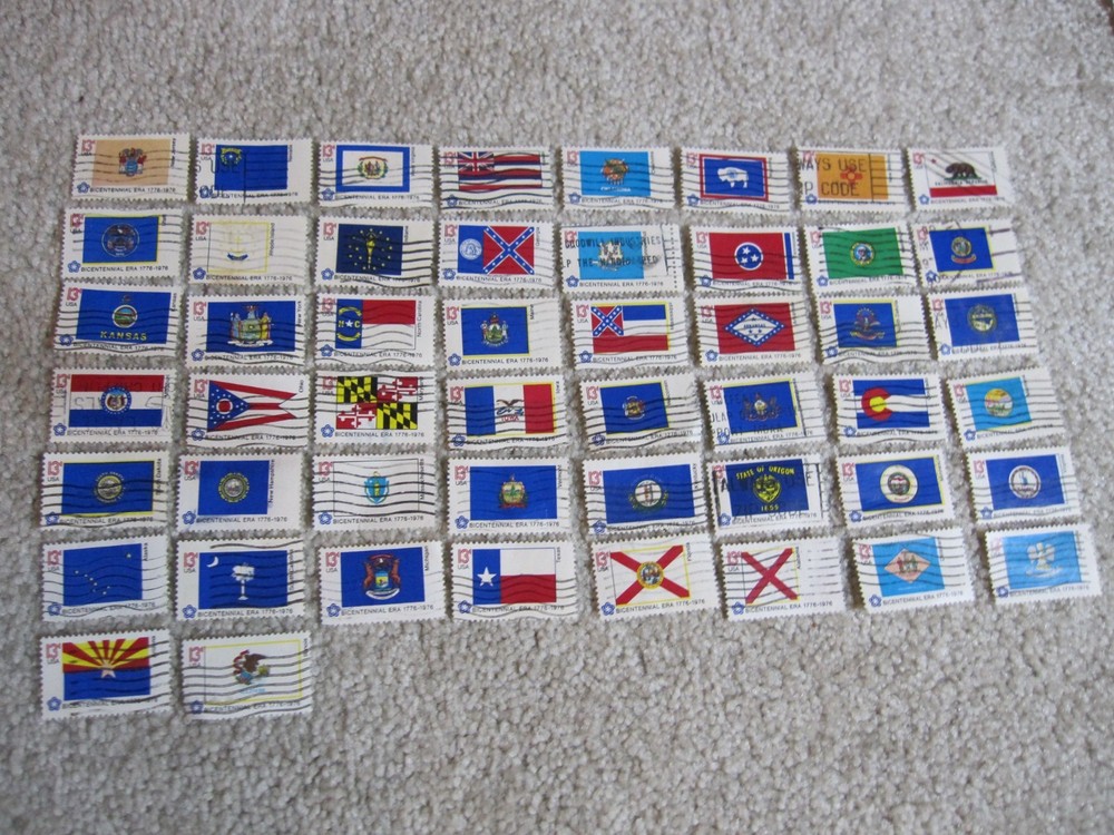 50 USED 13 CENT US BICENTENNIAL FLAG COLLECTION