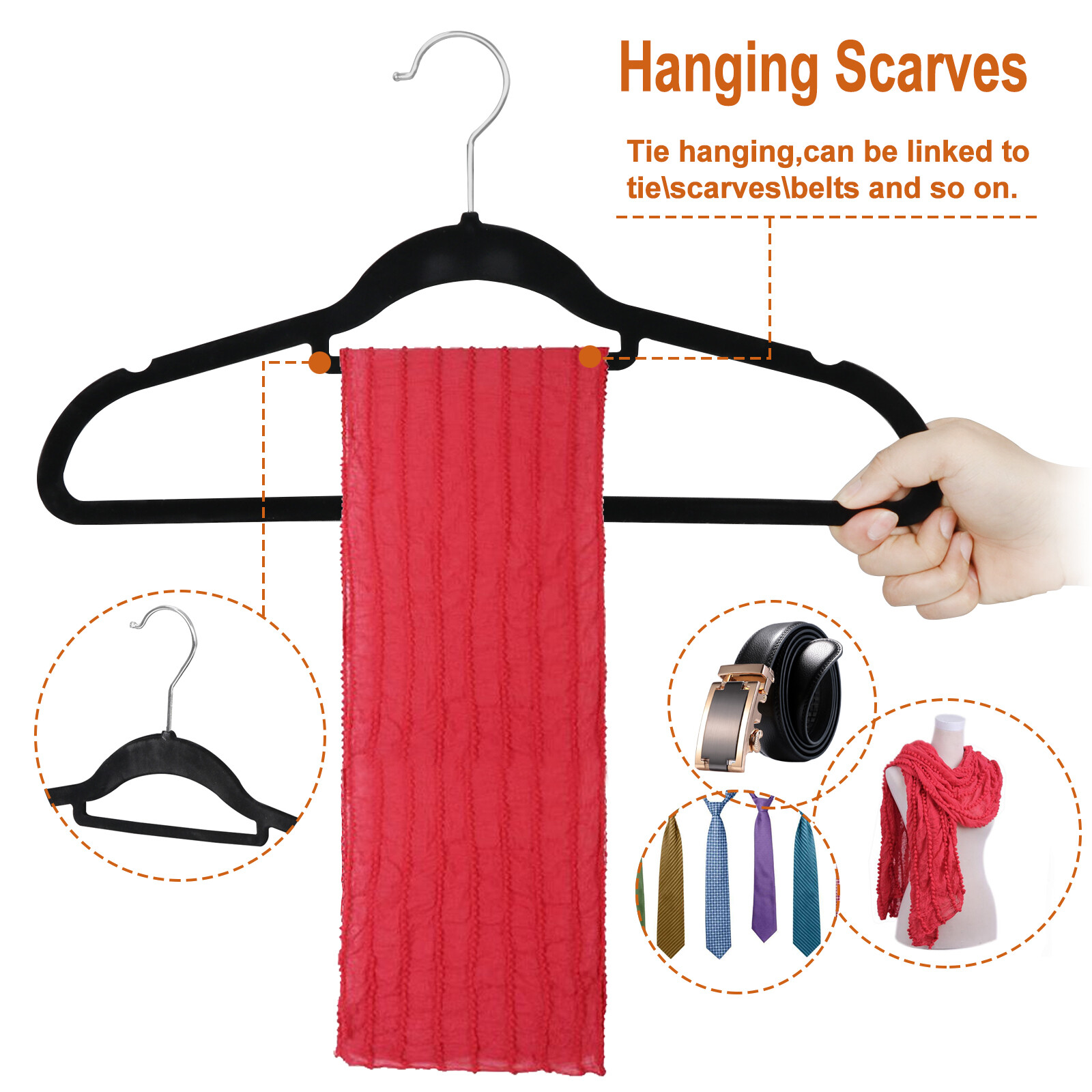 100/200/300/400 Pack Premium Velvet Hangers Non-Slip Clothes Suit Coat Hangers