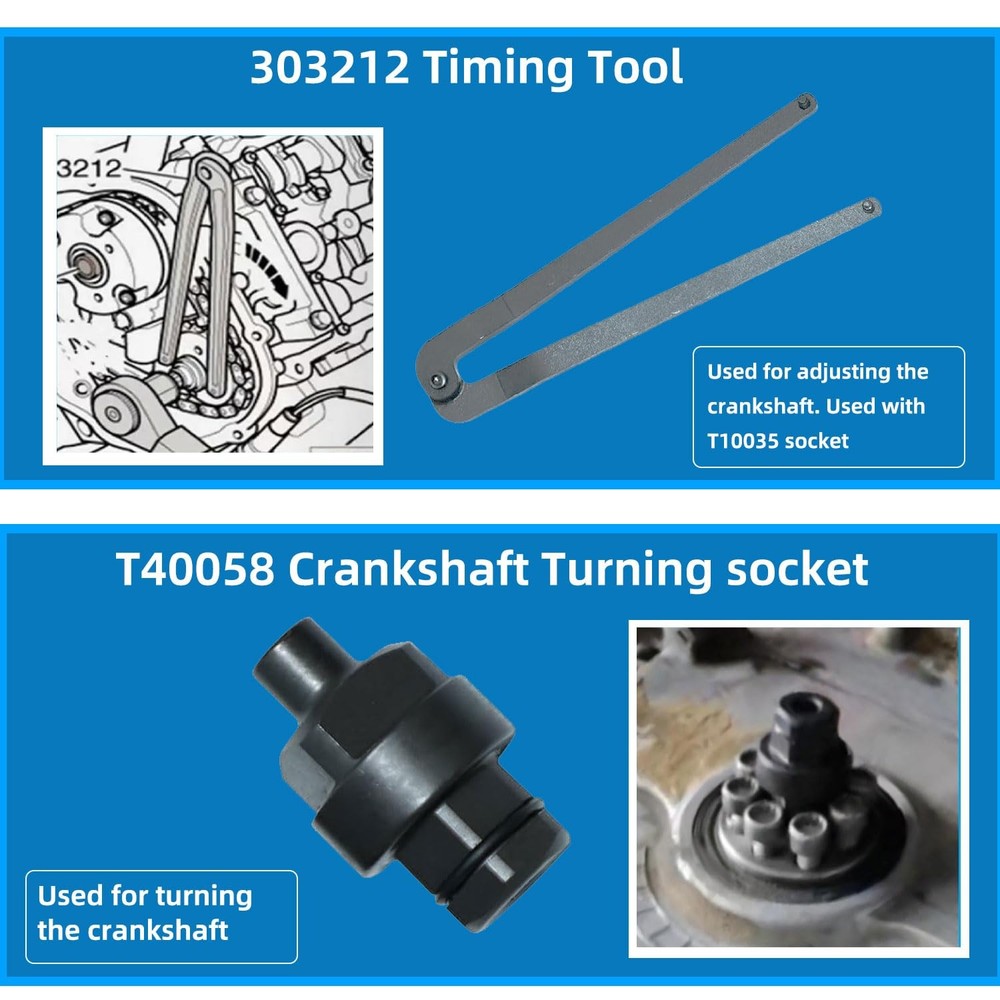 DPTOOL Engine Timing Tool Kit Compatible with VW Audi 2.0 2.4 2.8 16PC KIT