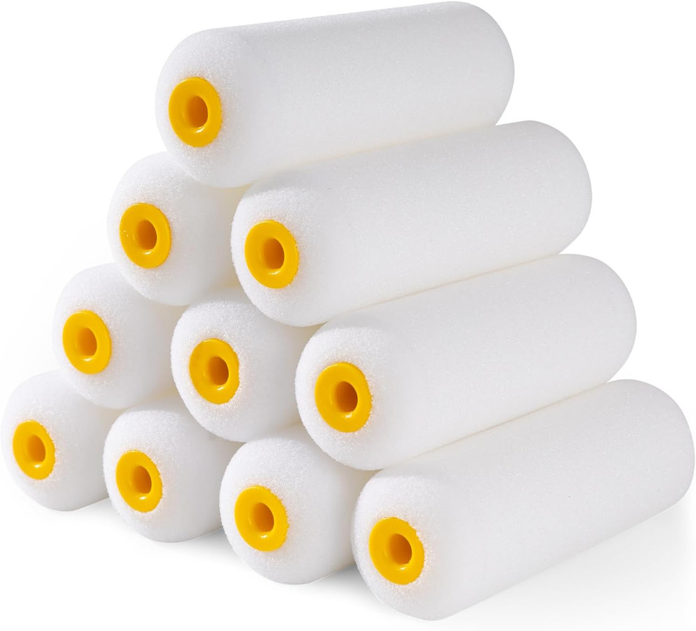 Foam Paint Rollers, 10 Pack 4 Inch Paint Rollers, Mini Paint Roller, High Absorp