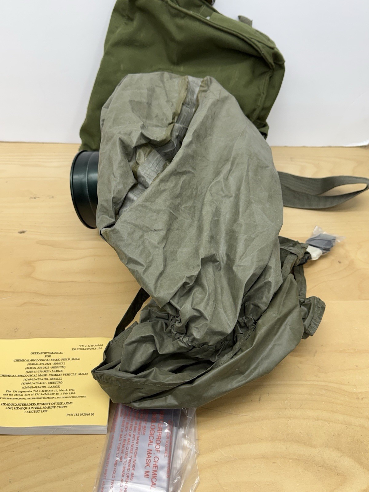 US Military M40/M42 Series Chemical Biological Gas Mask Hood Bag Case & Parts