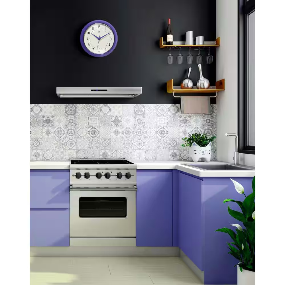 Retro round Veri Peri Wall Clock