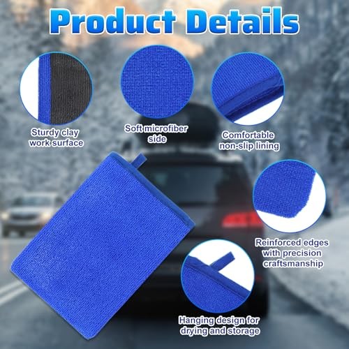 2 Pack Clay Mitt, Fine Grade Alternative Microfiber Car Clay Mitt Auto