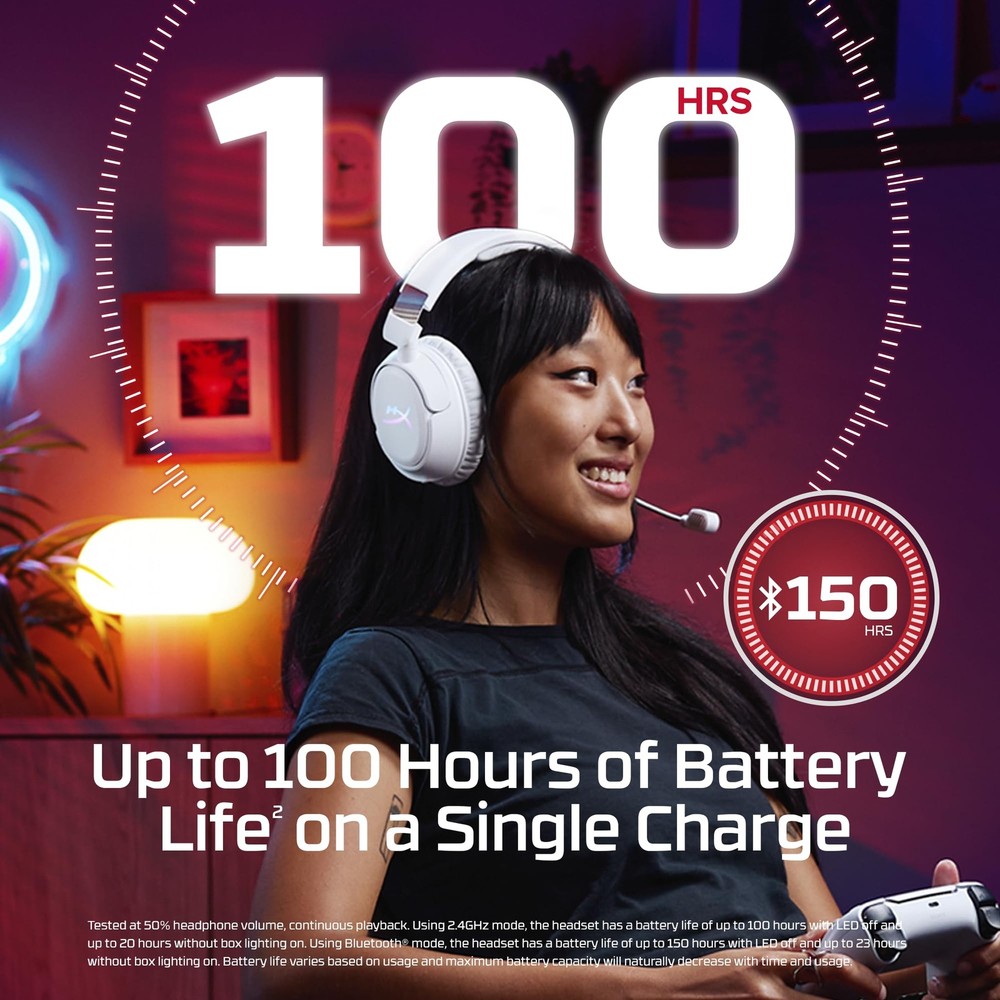 HyperX Cloud Flight 2 – Wireless Gaming Headset, Customizable RGB Lighting with