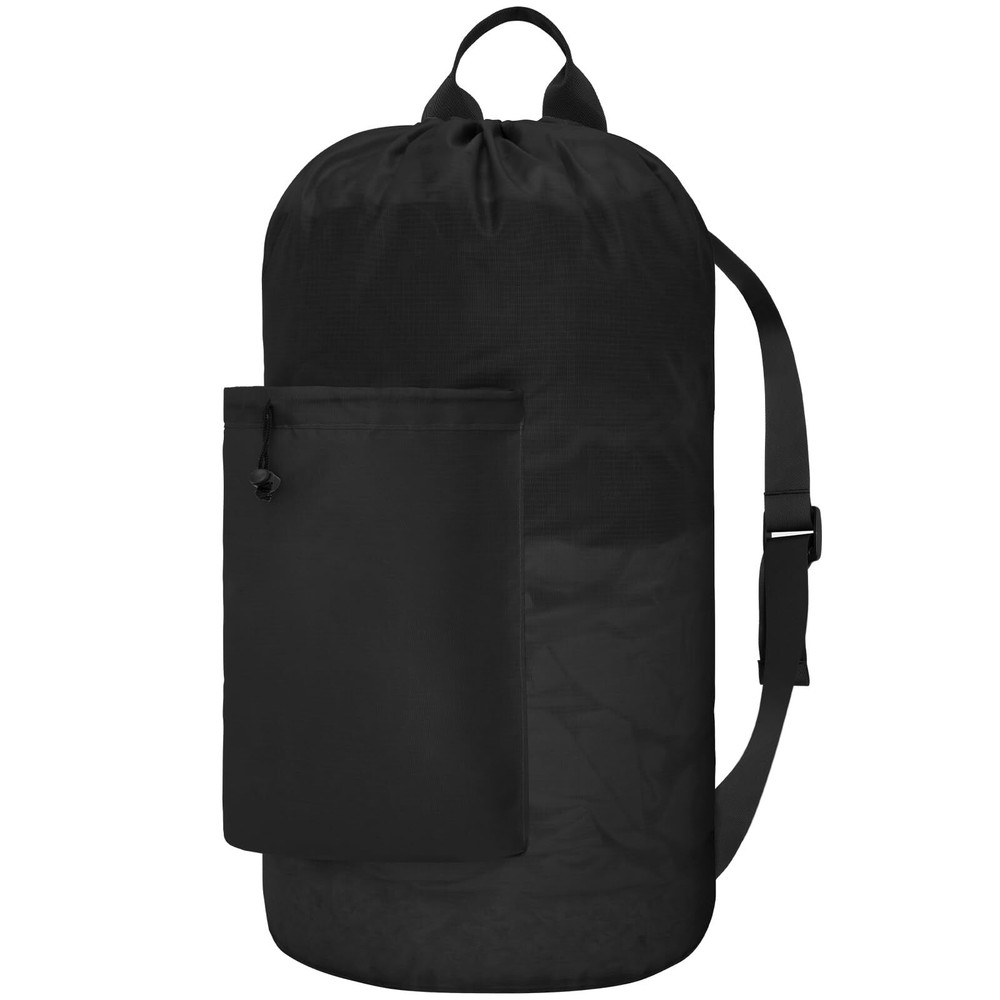 Laundry Bag with Shoulder Straps and Detergent Holder, Durable Laundry Bag