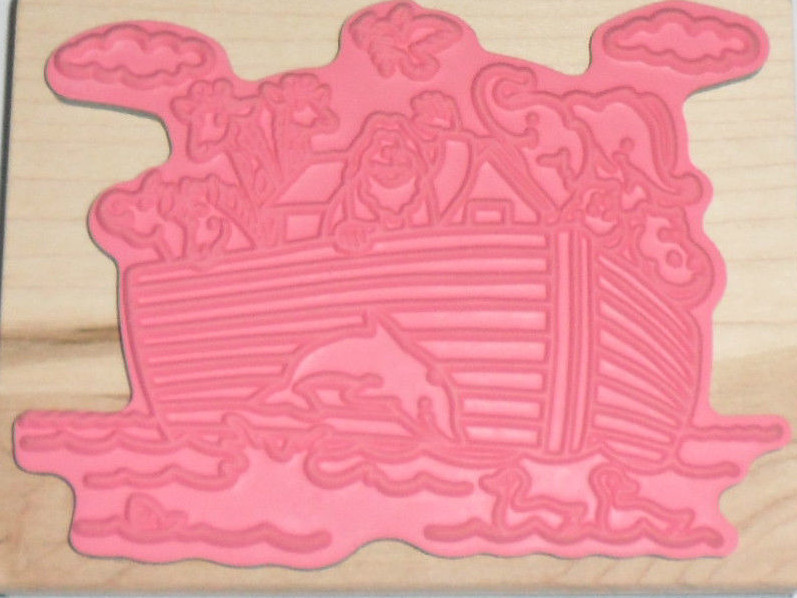 Rubber Stamp Religios Noah's Ark Twins two babies Stampabilities
