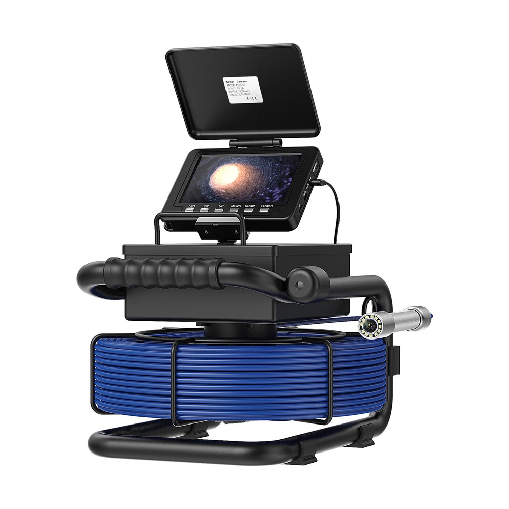 20M Pipe Inspection Camera with 512Hz Transmitter Sewer Camera Self Leveling 5"