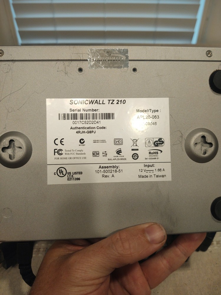 SonicWall TZ210 Firewall VPN Network Security Appliance + Power Supply