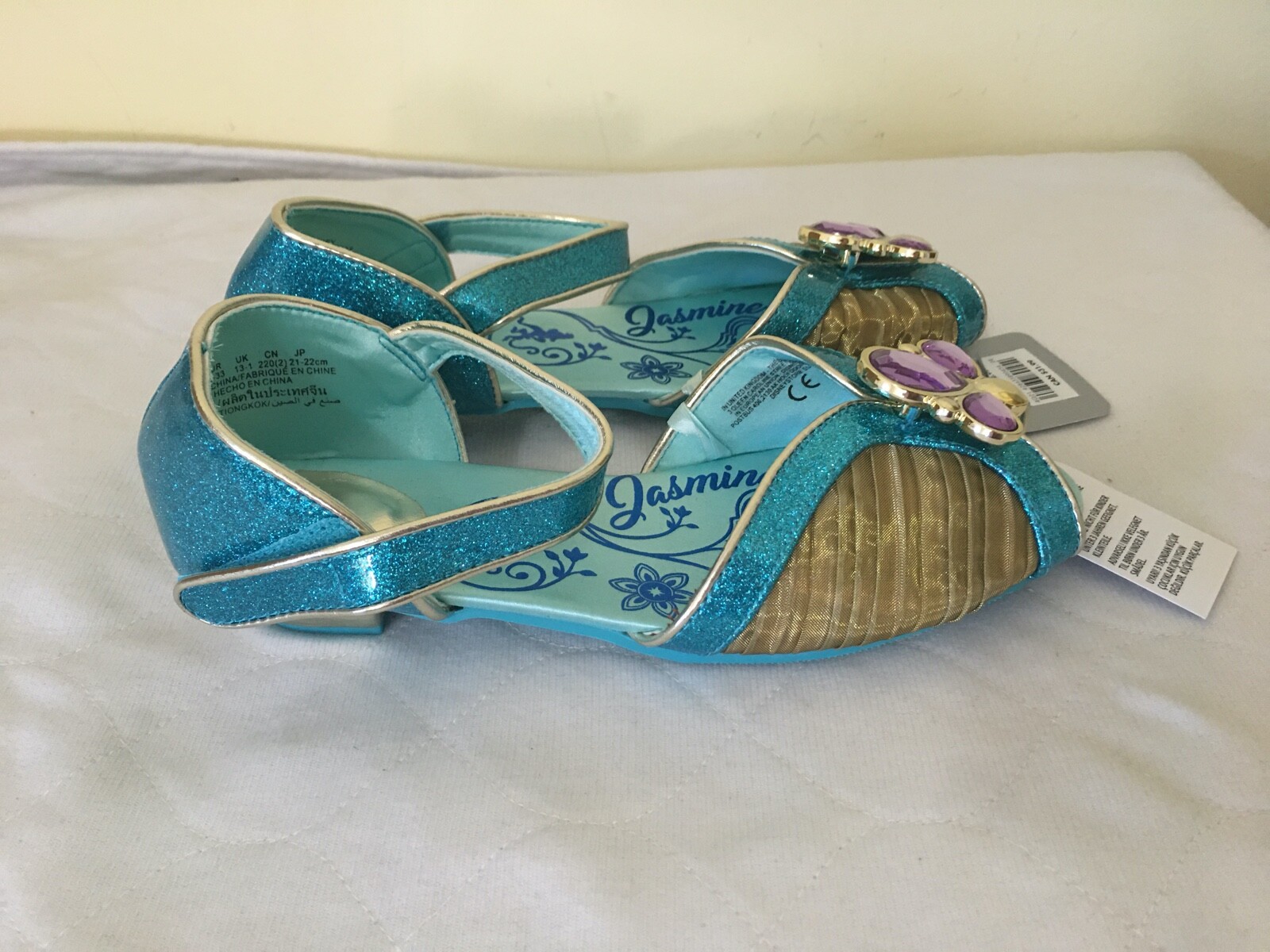 NWT Disney Store Jasmine Costume Shoes many sizes Princess Aladdin U pick