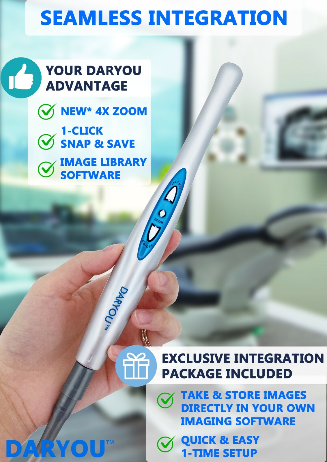 DARYOU DY-60 720P HD Intraoral Camera Dental Camera,Button Work Dexis,Eaglesoft