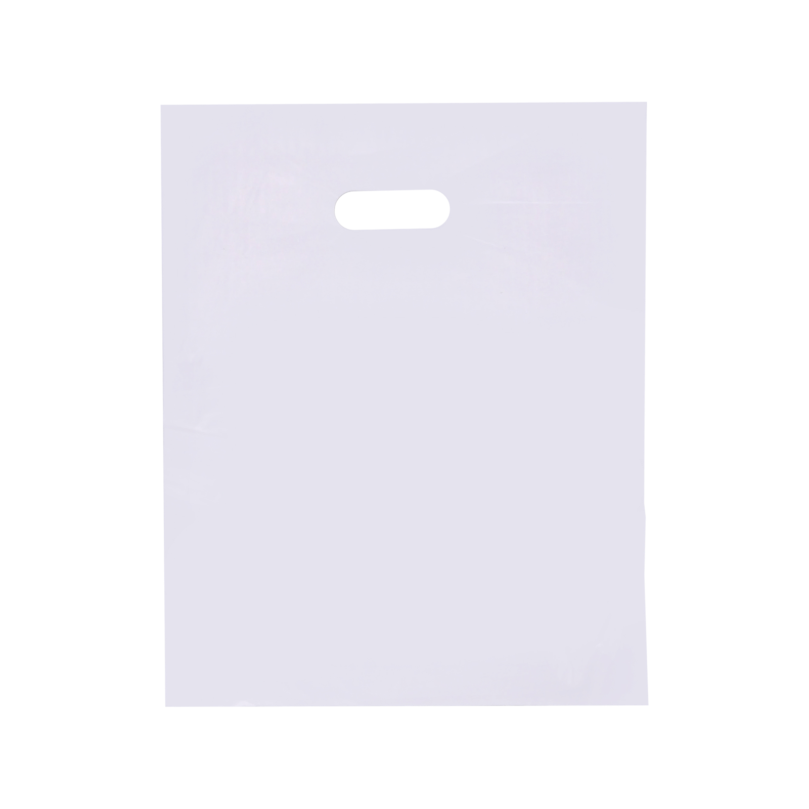 Medium Low Density White Merchandise Bags - 12”W x 15”H - Case of 1000