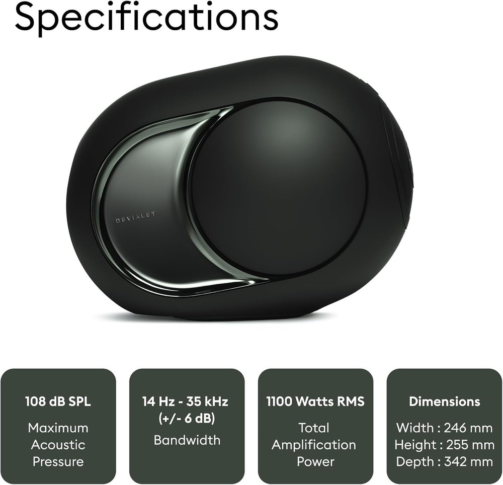 Devialet Phantom I 108dB Wireless Speaker - Matte Black (Deep Forest) - 1100W