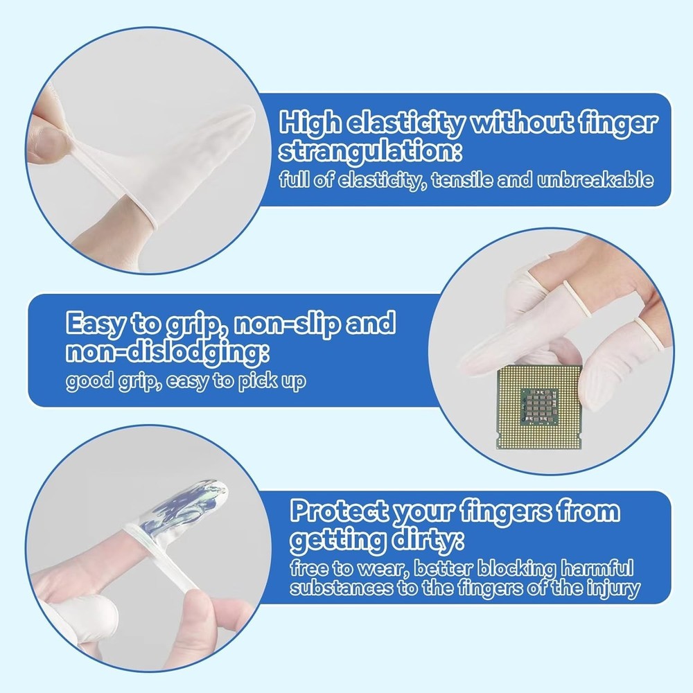 Small Disposable Finger Cots, Finger Protector Rubber, Finger Gloves 280 Pack