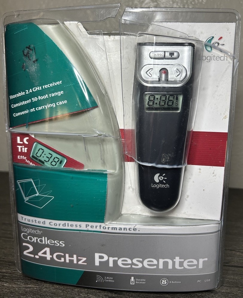 *OPEN BOX* Logitech 2.4 GHz Cordless Presenter With LCD Timer - Damaged Package
