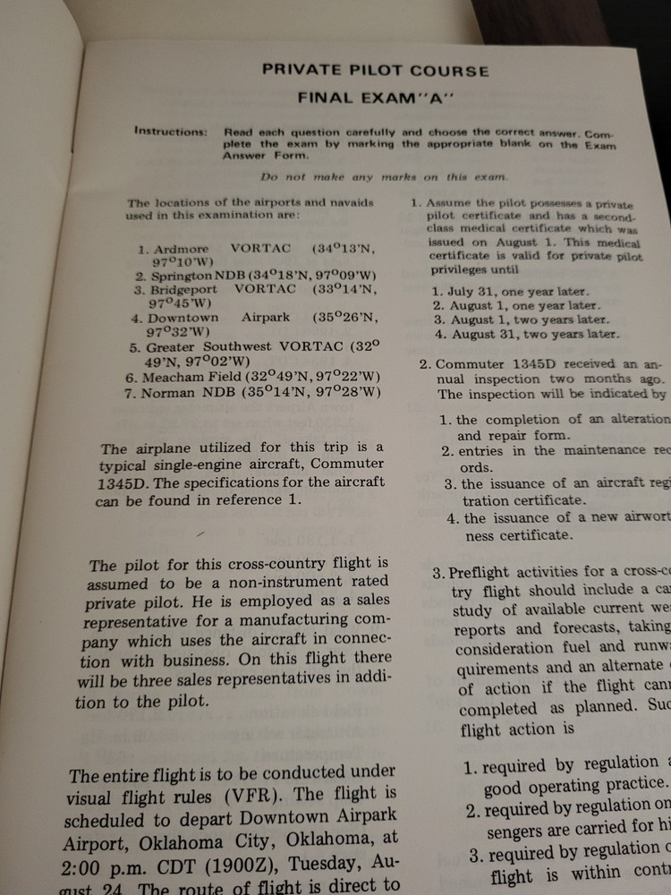 1975 Jeppesen Sanderson Private Pilot Basic Kit Training Course Books Manual