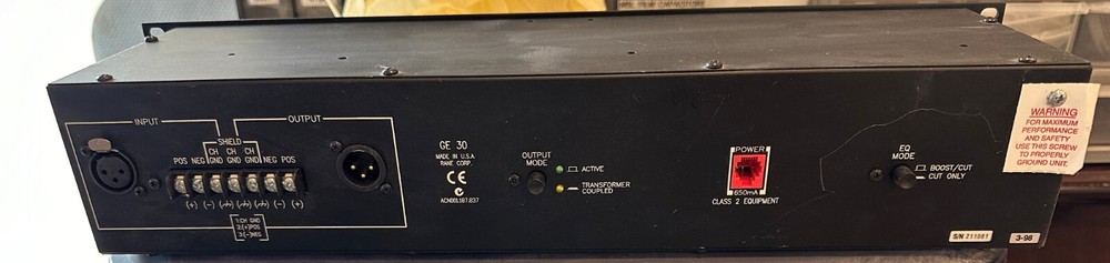 Rane GE 30 Graphic Equalizer. Came from working rack but untested.
