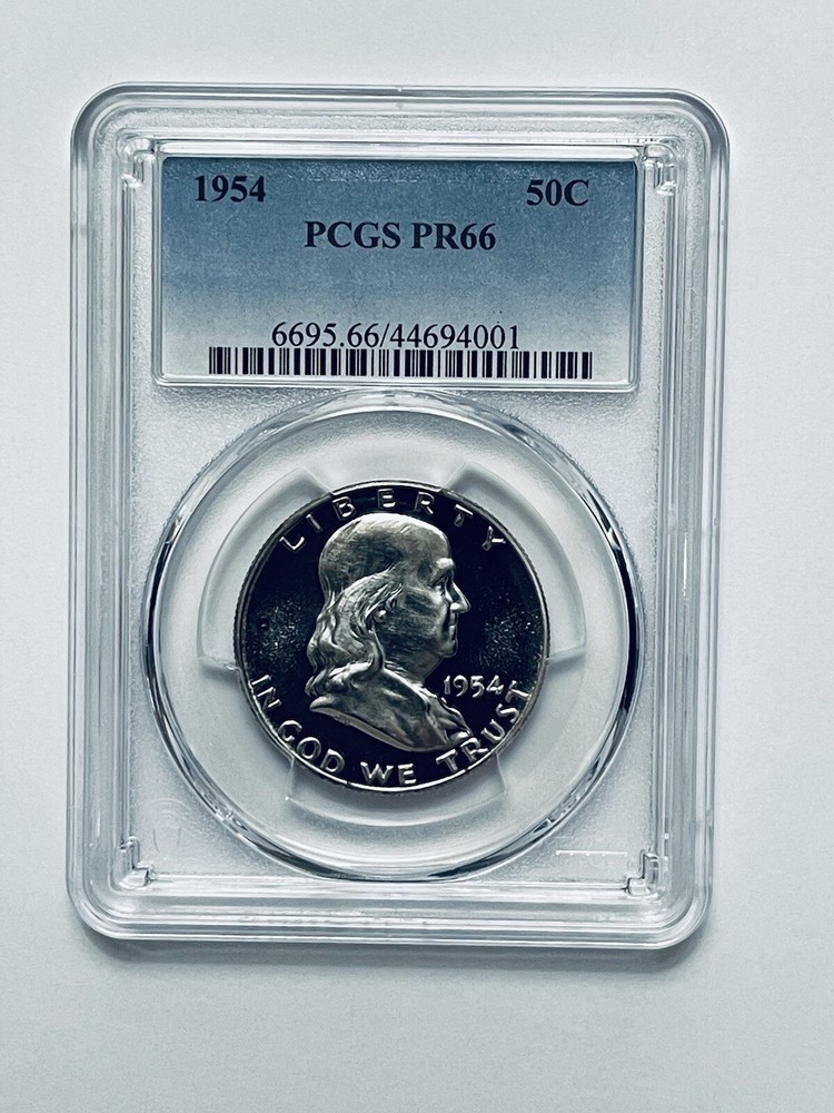 1954 Franklin Silver Half Dollar PCGS PR66