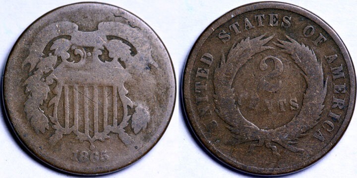 1865 Two Cent Piece