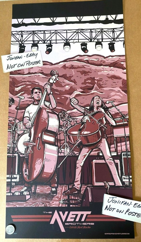 AVETT BROTHERS RED ROCKS July 10th 2021 N2 SCREEN PRINT SE POSTER #/600 Bob Joe