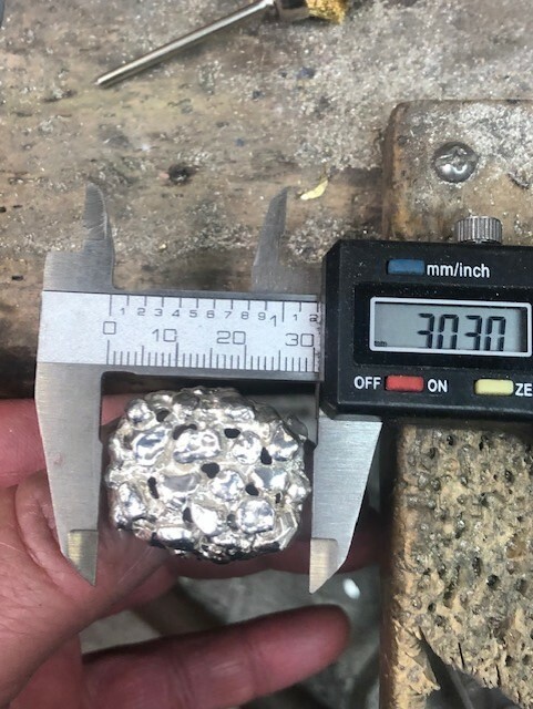 Large Nugget men's Ring Sterling Silver 925