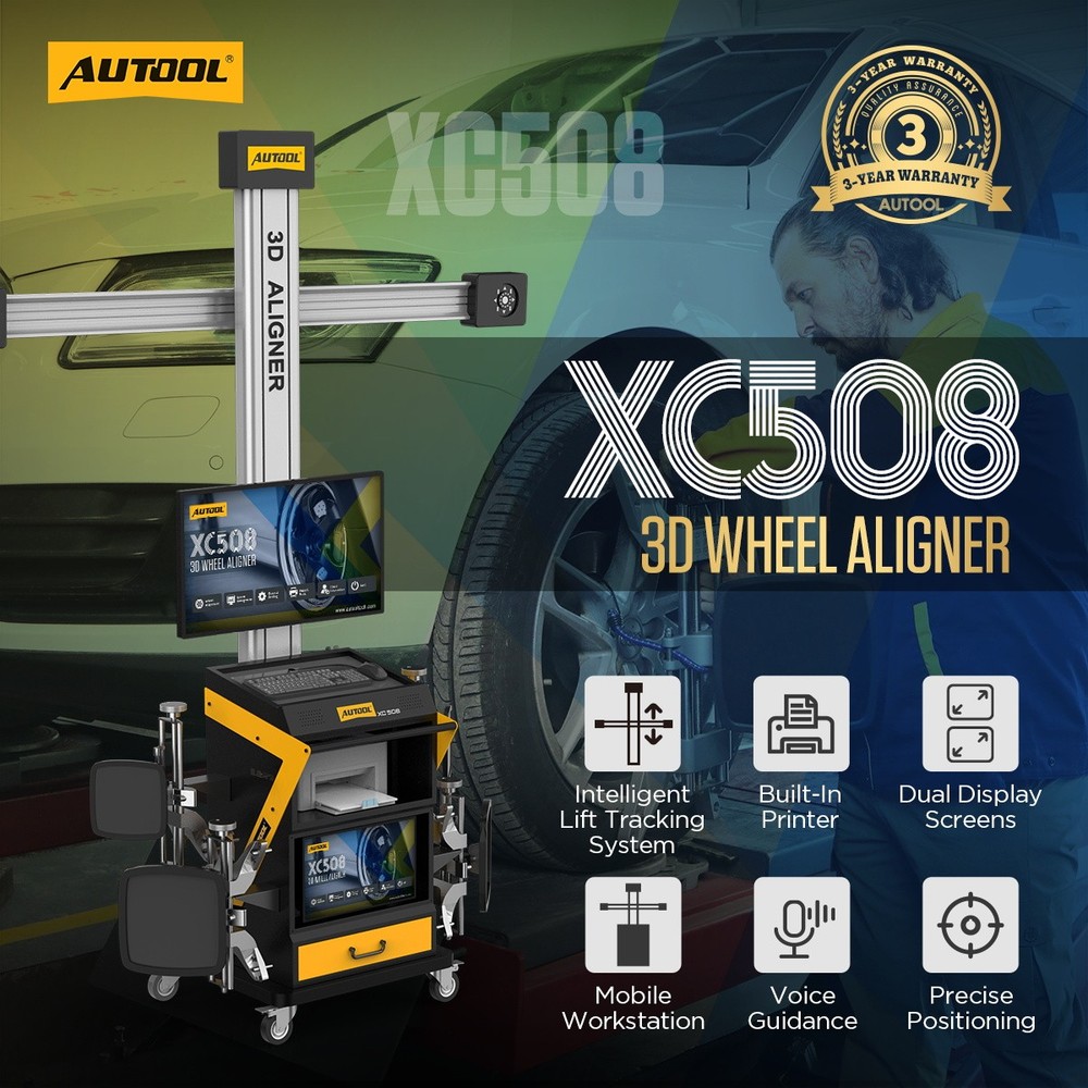 AUTOOL XC508 3D Wheel Alignment Machine Fully Automatic Tire Aligner System 110V