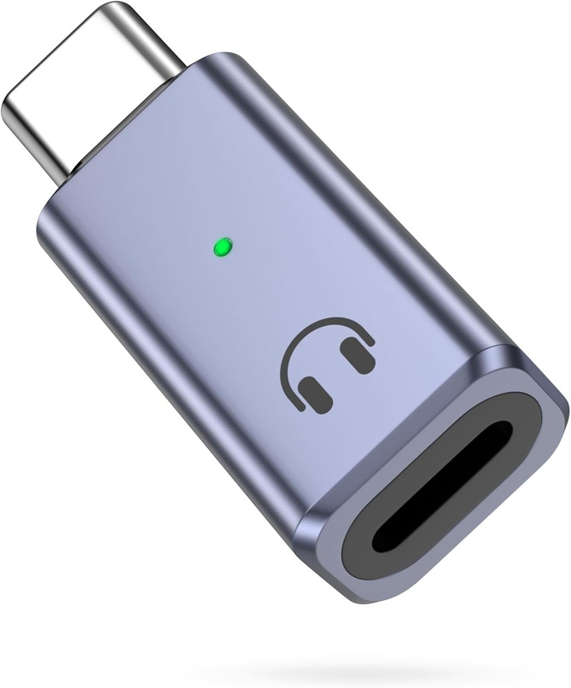 MoKo Lightning to USB C Audio Adapter Support Line Control, 1 Pack, Gray