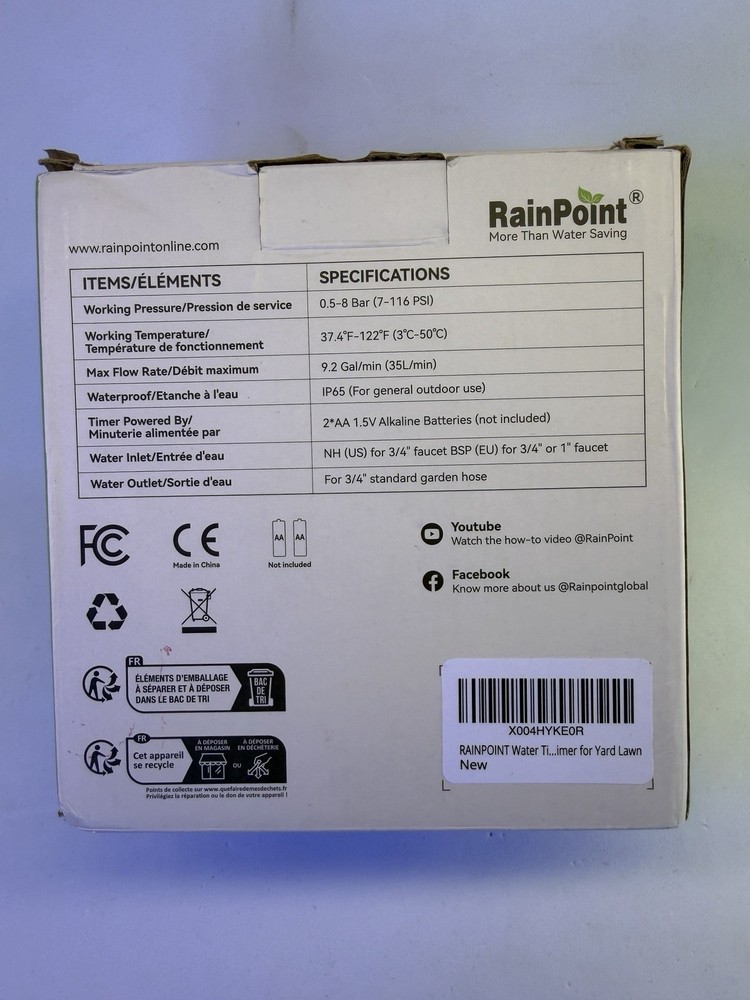 RainPoint 2-Zone Water Timer ITV205 Automatic Garden Hose Irrigation Controller