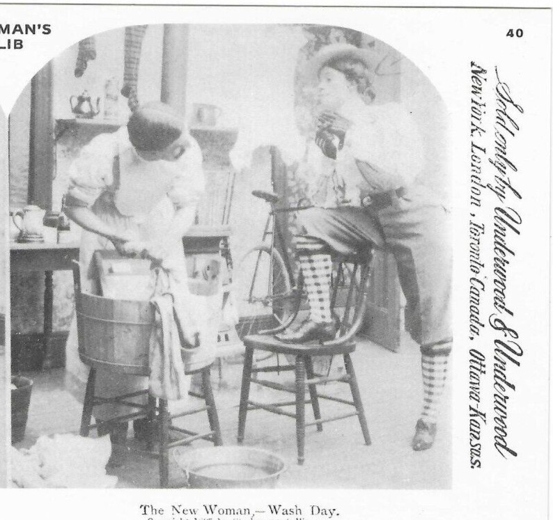The New Woman, Wash Day, 1978 Reproduction Stereoview