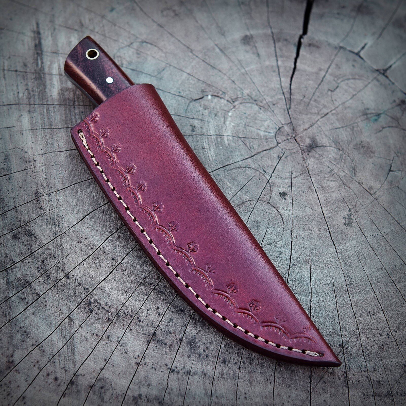 8” Vintage Handmade High Carbon Steel Skinner Knife Fixed Blade Wood Handle