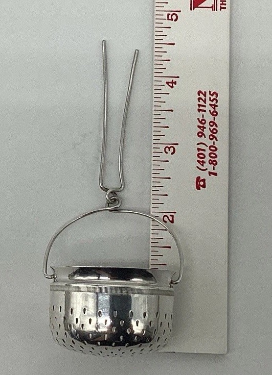 Birmingham Mark SILVER PLATED 010 “P” TEA STRAINER TEAPOT SPOUT STRAINER 1914