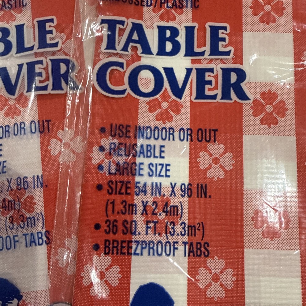 (4) Breez Proof Plastic Table Cover
