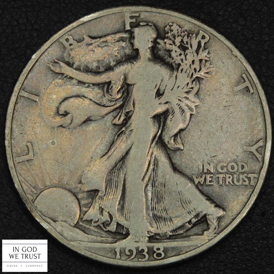 1938 D Walking Liberty Silver Half Dollar 50C - Scratch