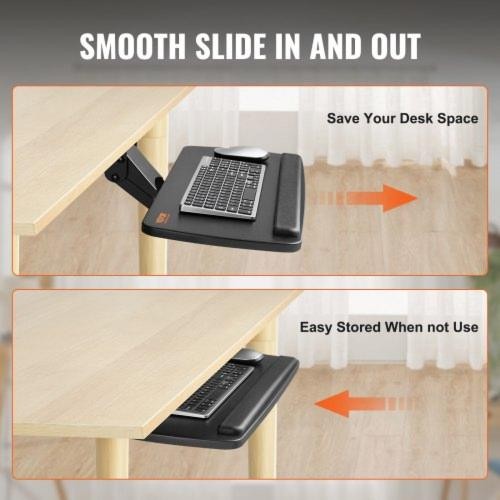 Keyboard Tray under Desk Adjustable Height Height and Angle Adjustable