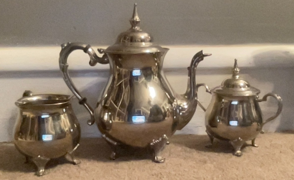 Vintage 3 Piece Silver Plated Tea Set. Stamped  SHERIDAN.