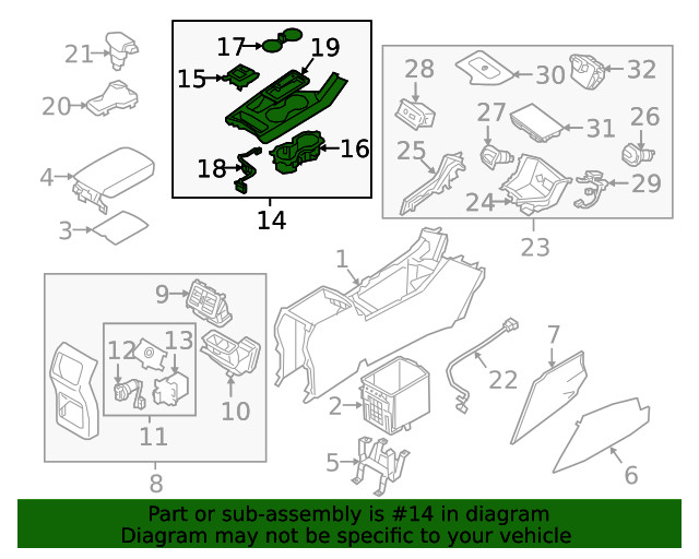 Genuine Kia Upper Console 84650-D9890CN5