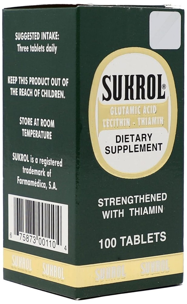 SUKROL, Vitamin, Improve Healthy Brain Function, 100 Tablets, Bottle