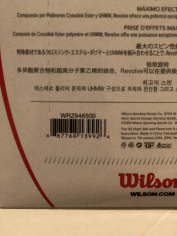 Wilson Strings - WRZ946500 - Revolve 16 Tennis Racket String Set White