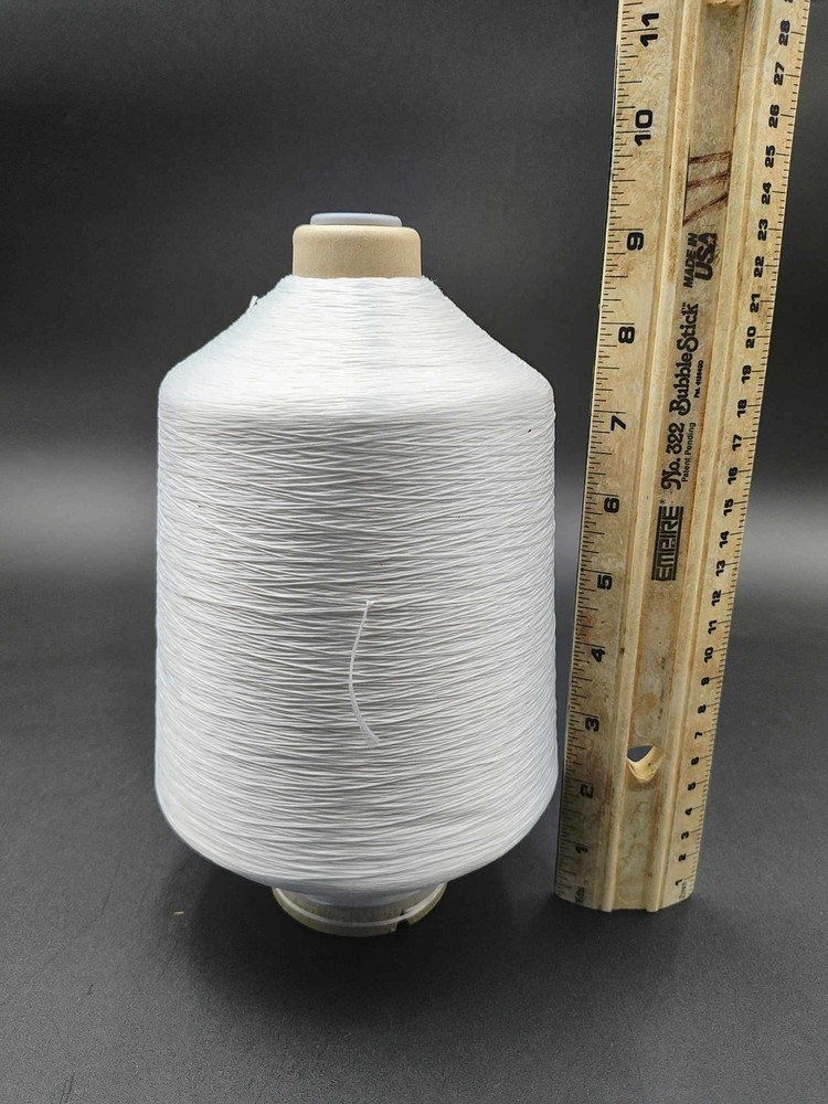 Vtg. NOS Jefferson Mills 100% Polyester White Thread - Large Spool