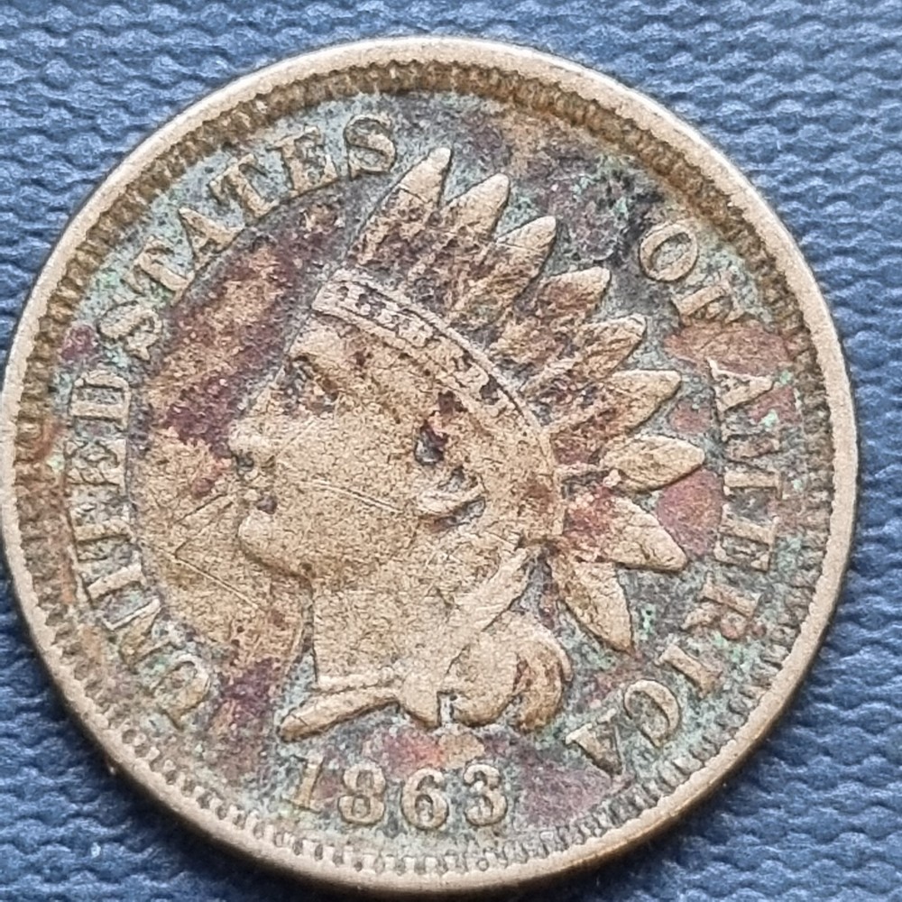 1863 Indian Head Cent 1c Better Grade VF Details #89176