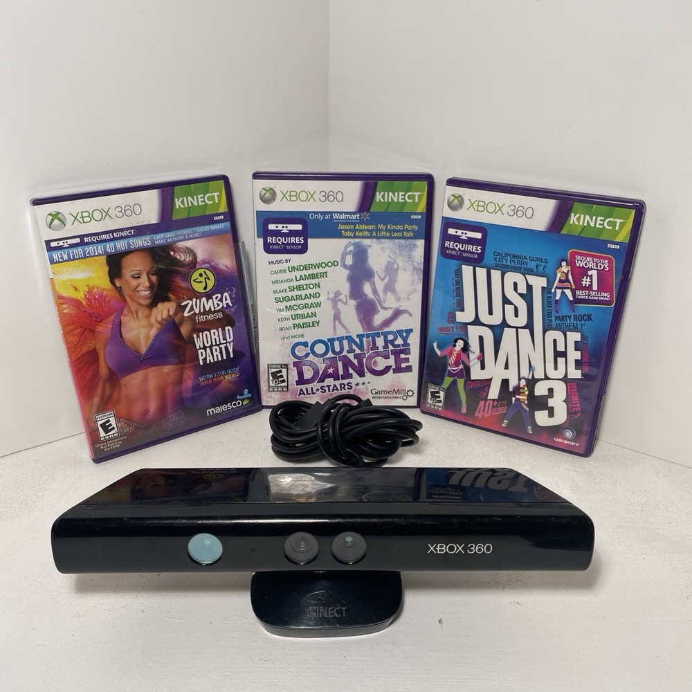 Microsoft Xbox 360 Kinect Sensor Bar with 3 Games Bundle