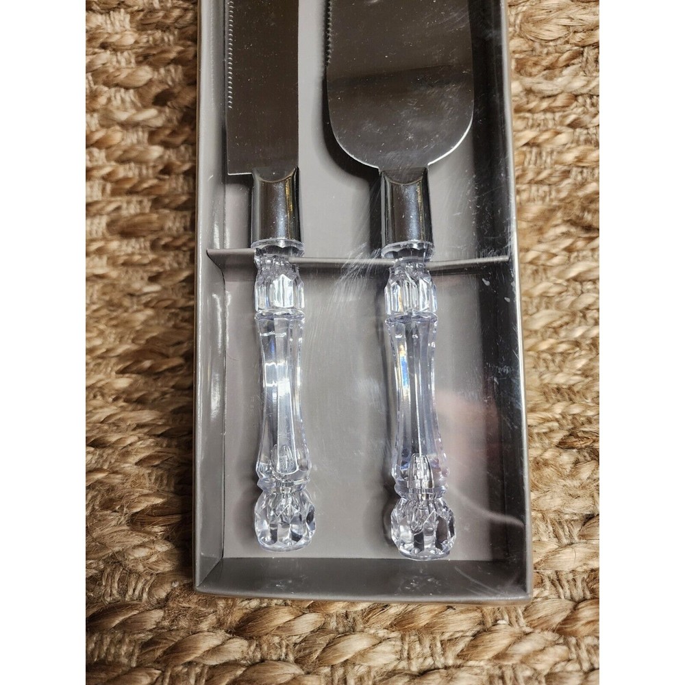 Studio His & Hers Cake Server Set Faux Crystal Handled, 2pc Wedding Set
