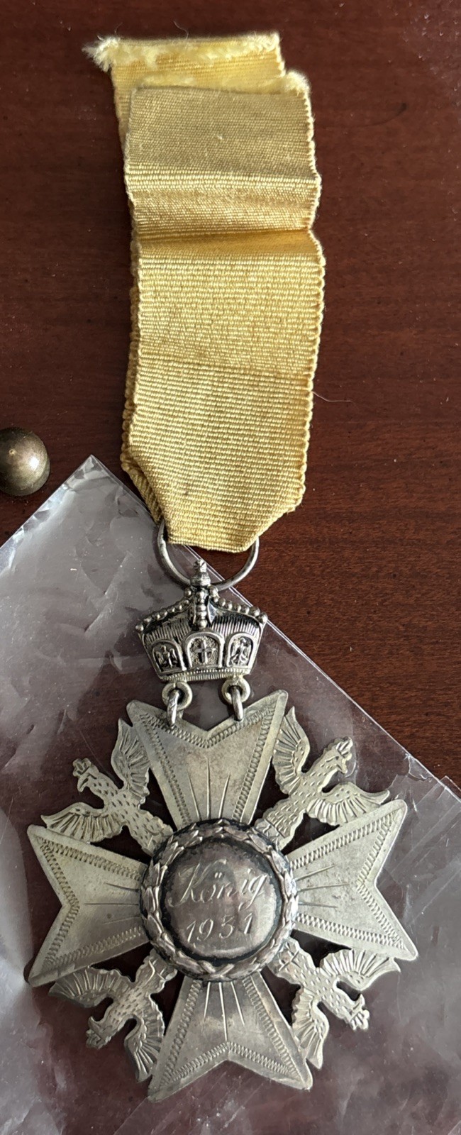 1931 800 Silver Double Maker Marked Engraved German medal