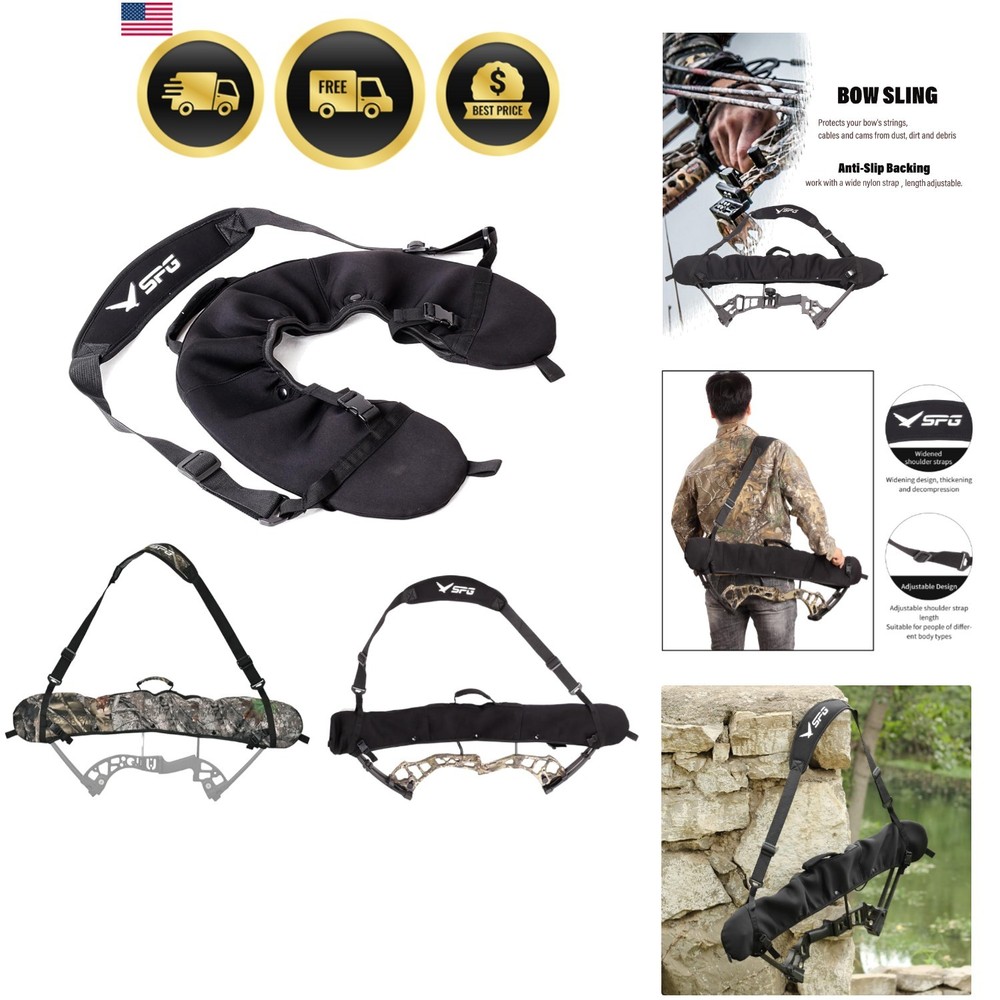 Archery Bow Sling Case Shoulder Strap Carrying Protective Compact Bag