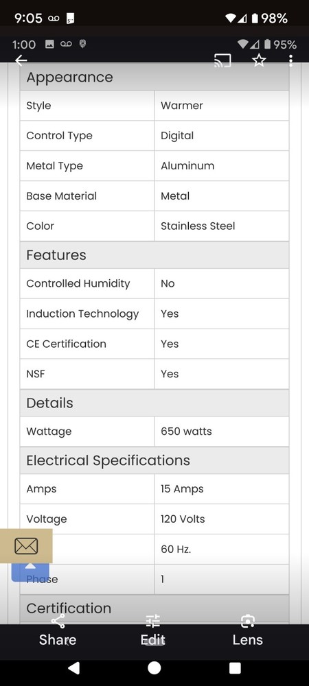 CookTek Induction Warmer