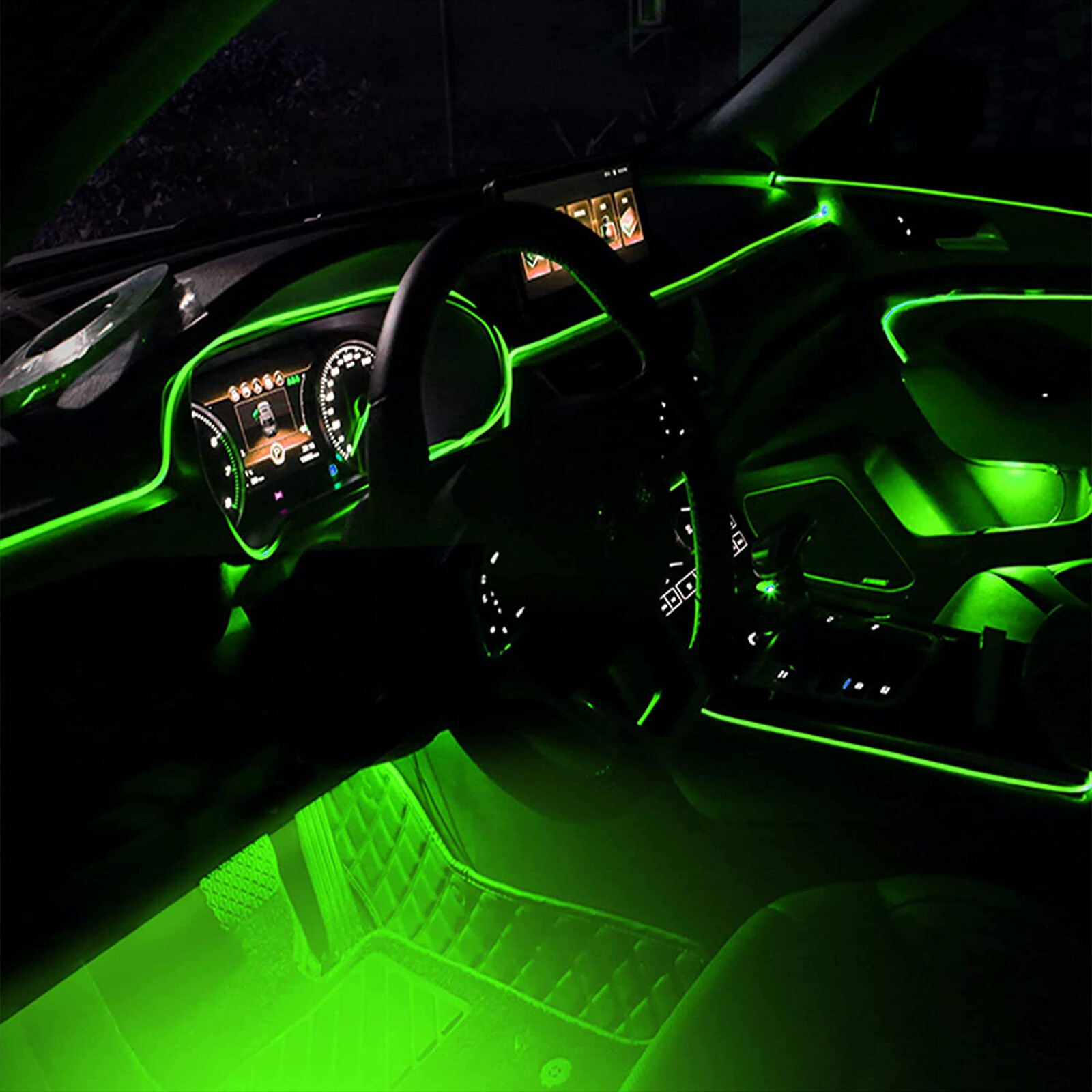 10M RGB 8 LED Car Interior Ambient Guide Light Strip Decor Atmosphere Door Light